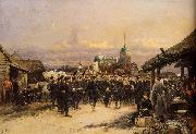 Edouard Detaille Chorus Of The Fourth Infantry Battalion At Tsarskoe Selo oil painting on canvas